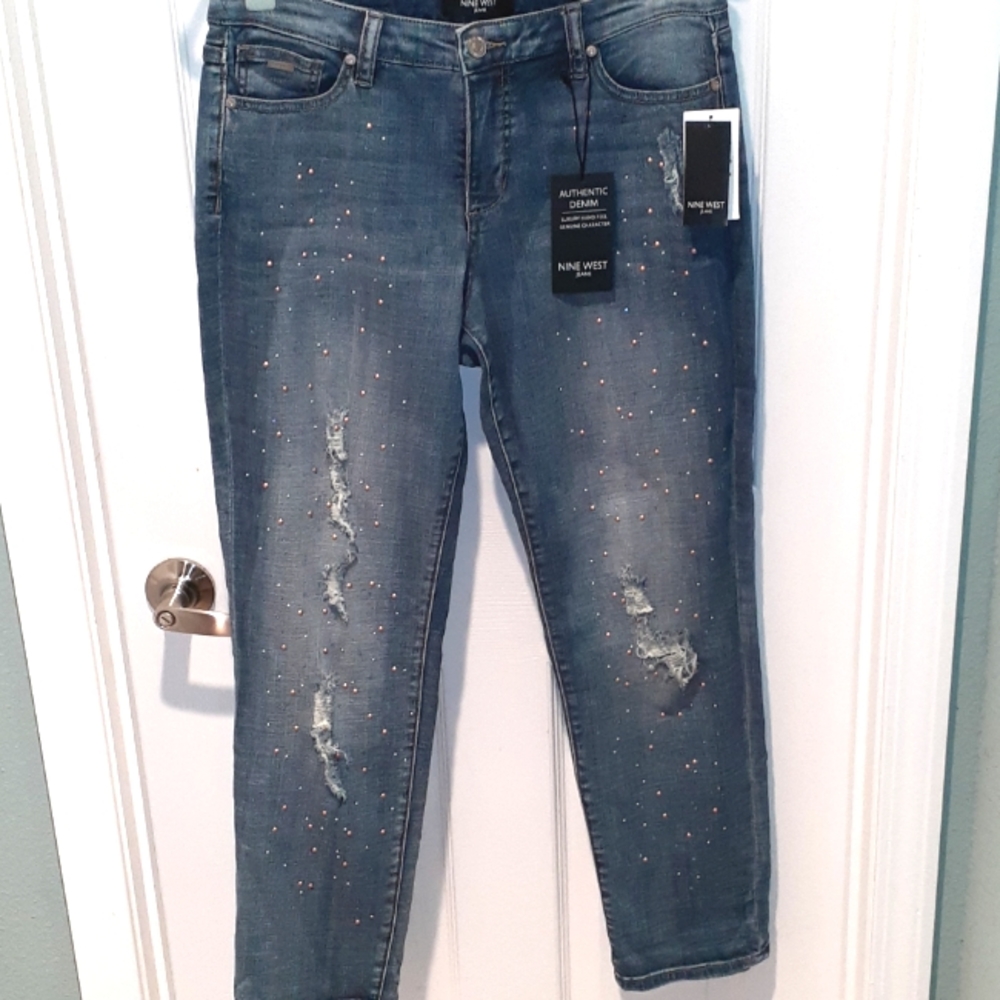 (New) Nine West Blue Jeans "Astor Boyfriend" Size 8